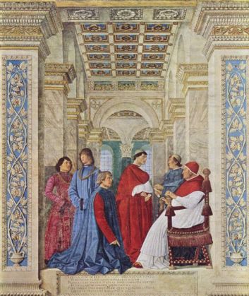Melozzo da Forli: IV Sixtusz a Vatikáni könyvtár vezetőjének nevezi ki Platinát